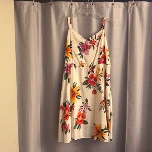 Mid length white floral dress
